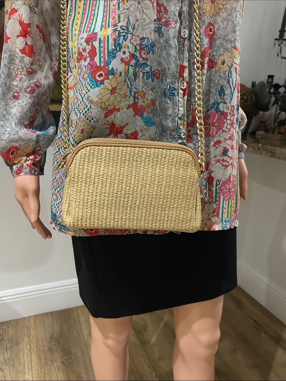 NWOT Shiraleah Woven Straw shoulder Bag - Natural